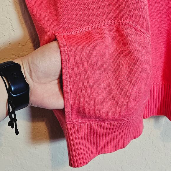 Denim & Co Pink Short Sleeve Zip Up Sweater Cardigan Barbiecore Vintage Sz Med - Picture 4 of 8
